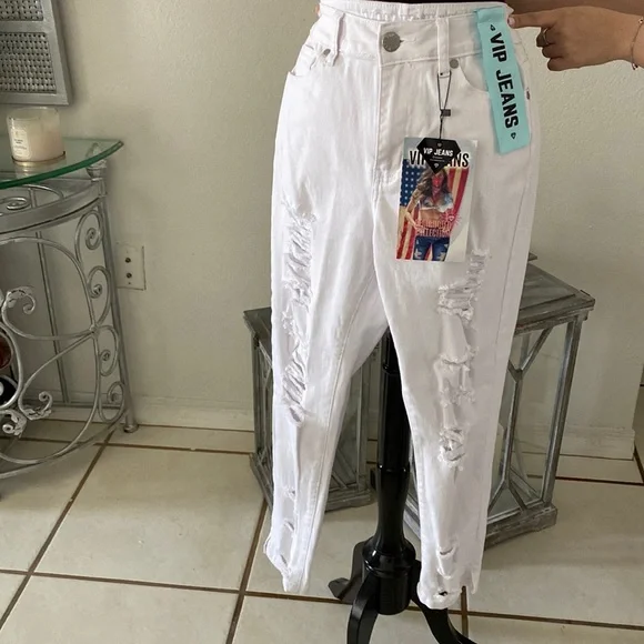 White Ripped Jeans - Picture 1 of 2